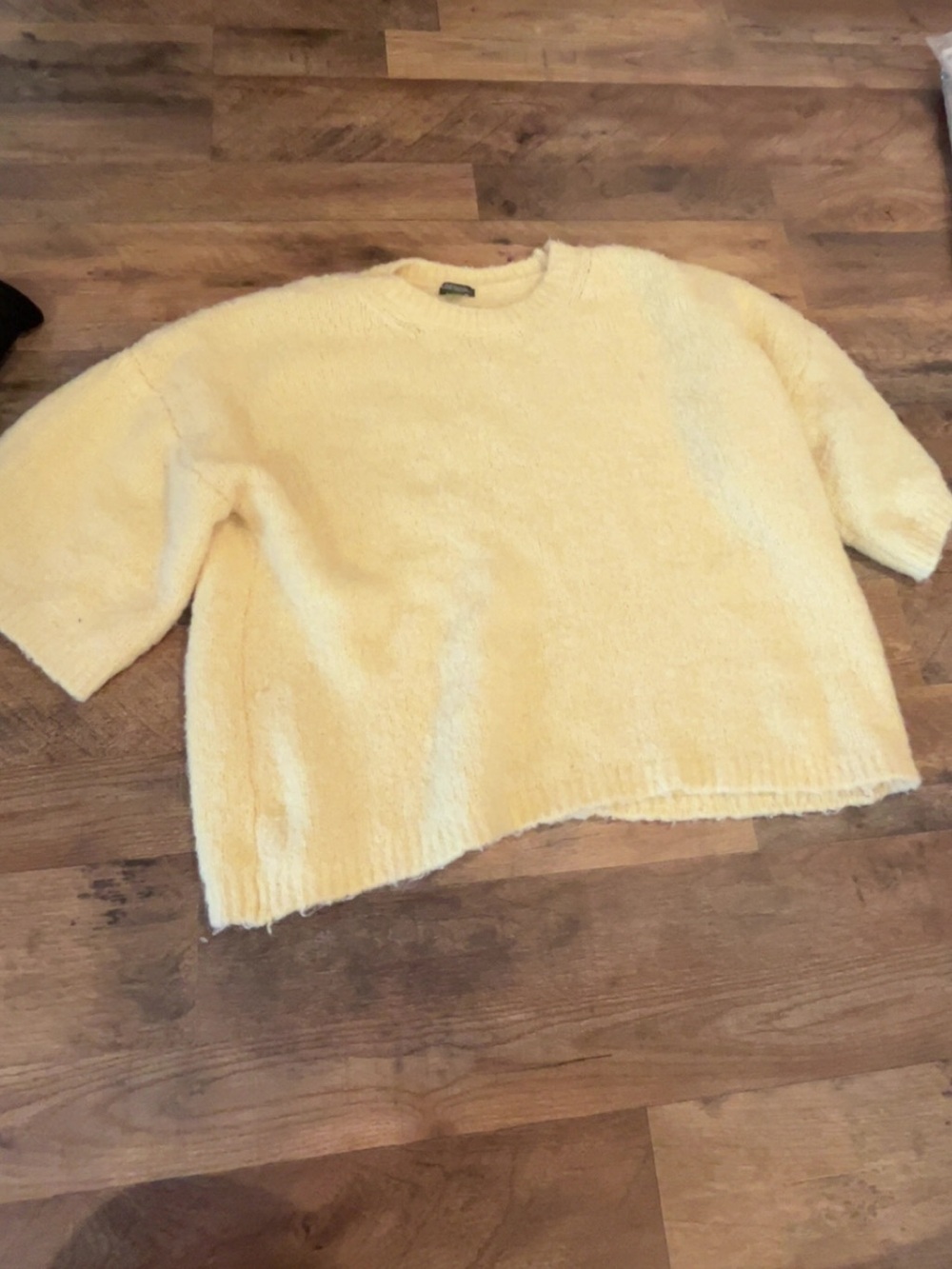 wild fable Pale Yellow Plush Crewneck Sweater